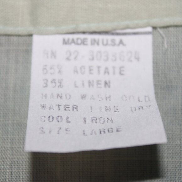 Vintage Tie Front Button Down Shirt Green Large - Picture 10 of 10